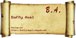 Baffy Axel névjegykártya